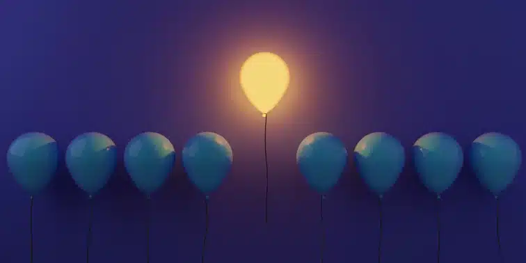 Balloons with one balloon lighting up - Smart Cow Marketing Digital Marketing Croydon